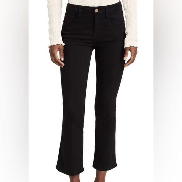 Frame Denim Denim - FRAME LE CROP MINI BOOT Jeans, Black Waxed, 25